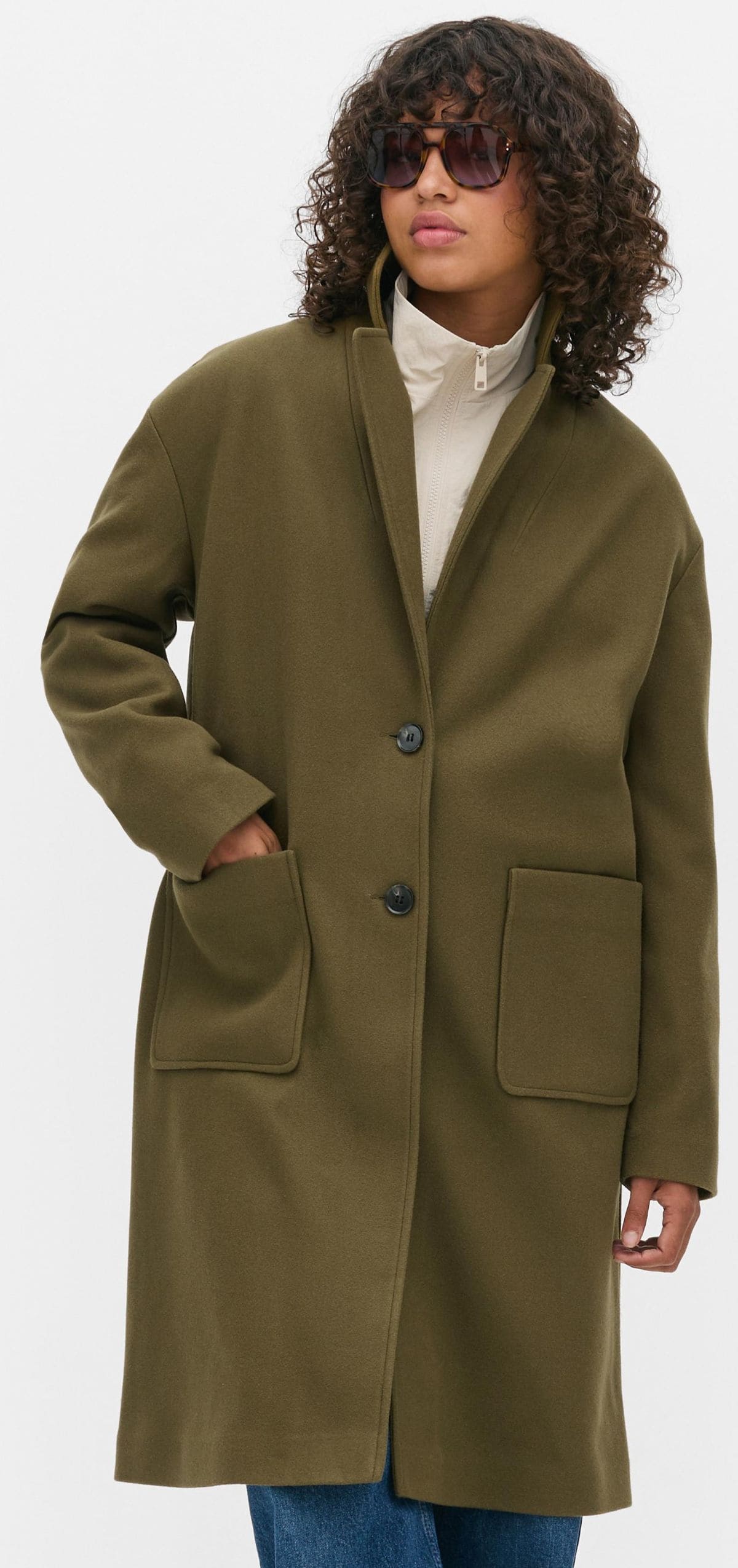 Abrigo midi con botonadura simple de Primark