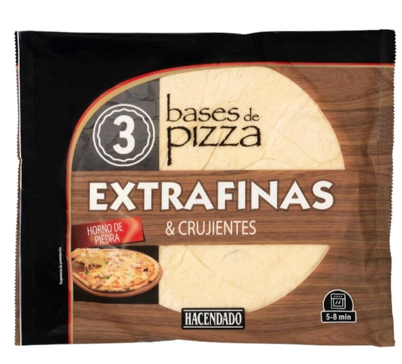 Bases de pizza artesanas extrafinas y crujientes Hacendado
