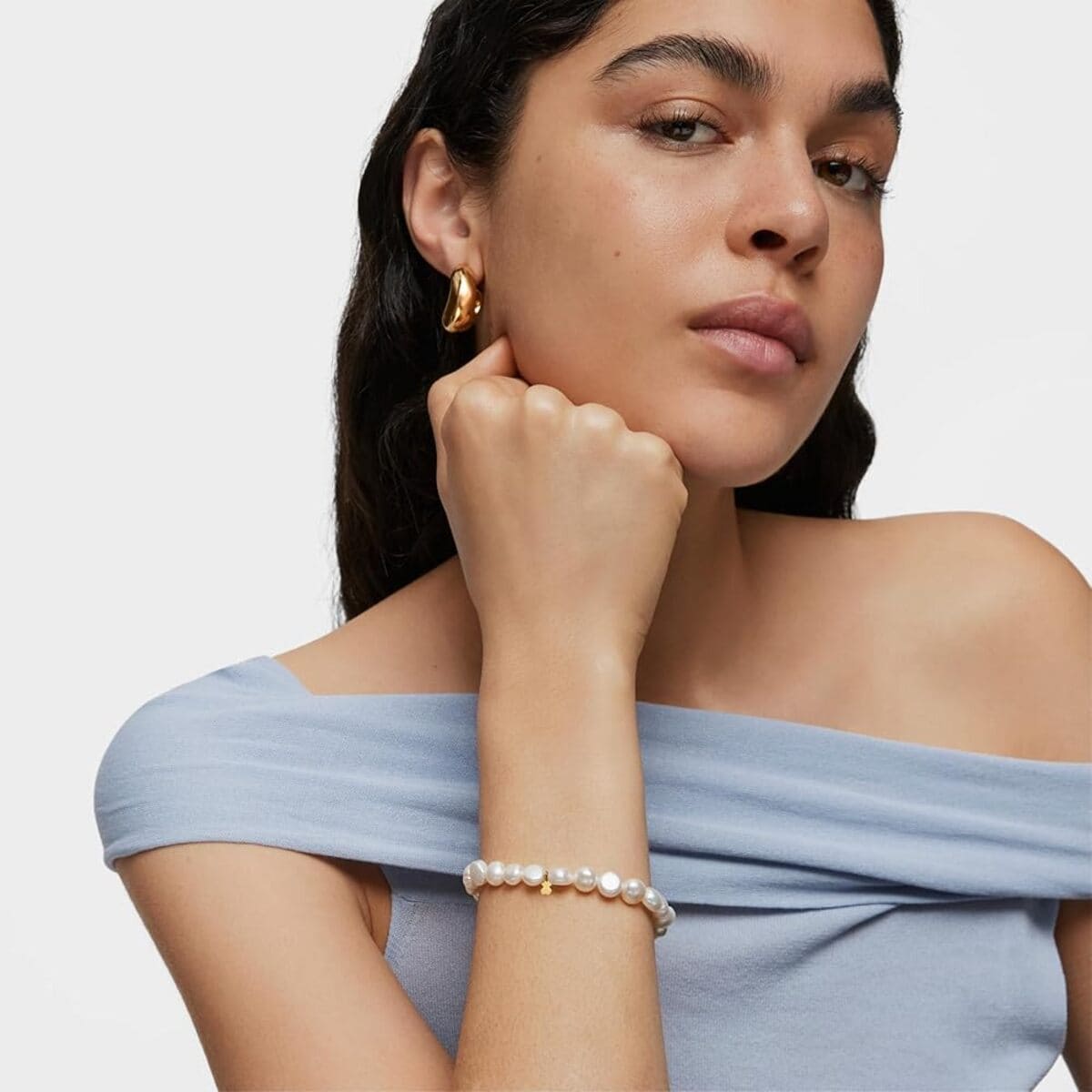 Pulsera de perlas barrocas con motivo oso colección Sweet Dolls, TOUS