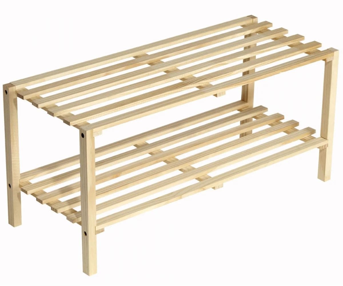 Zapatero de madera con 2 baldas, Carrefour Home