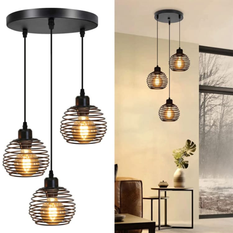 Lámpara de araña hueca de estilo industrial retro de Leroy Merlin