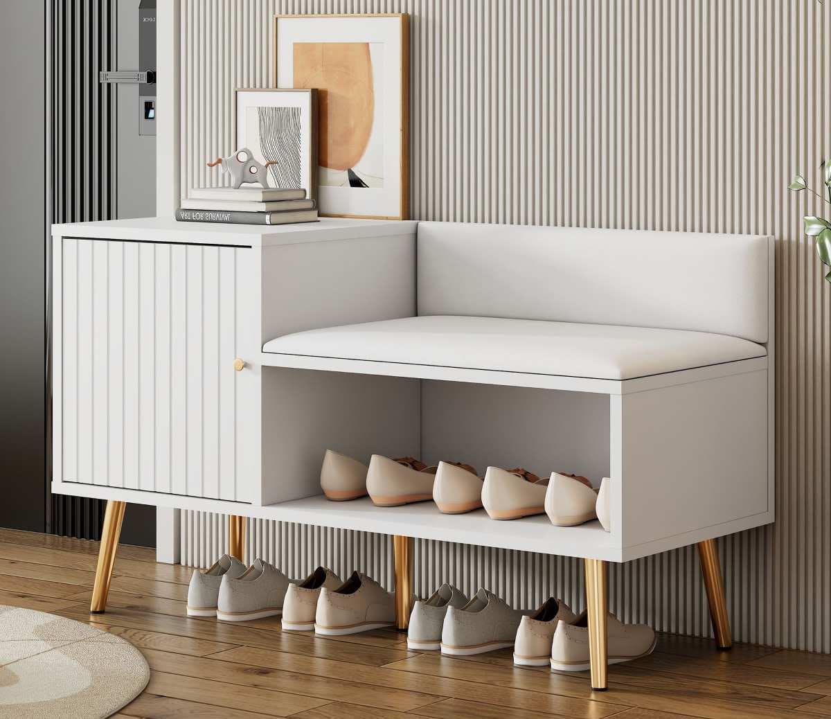 Banco zapatero moderno con asiento y 2 cajones en Leroy Merlin 1