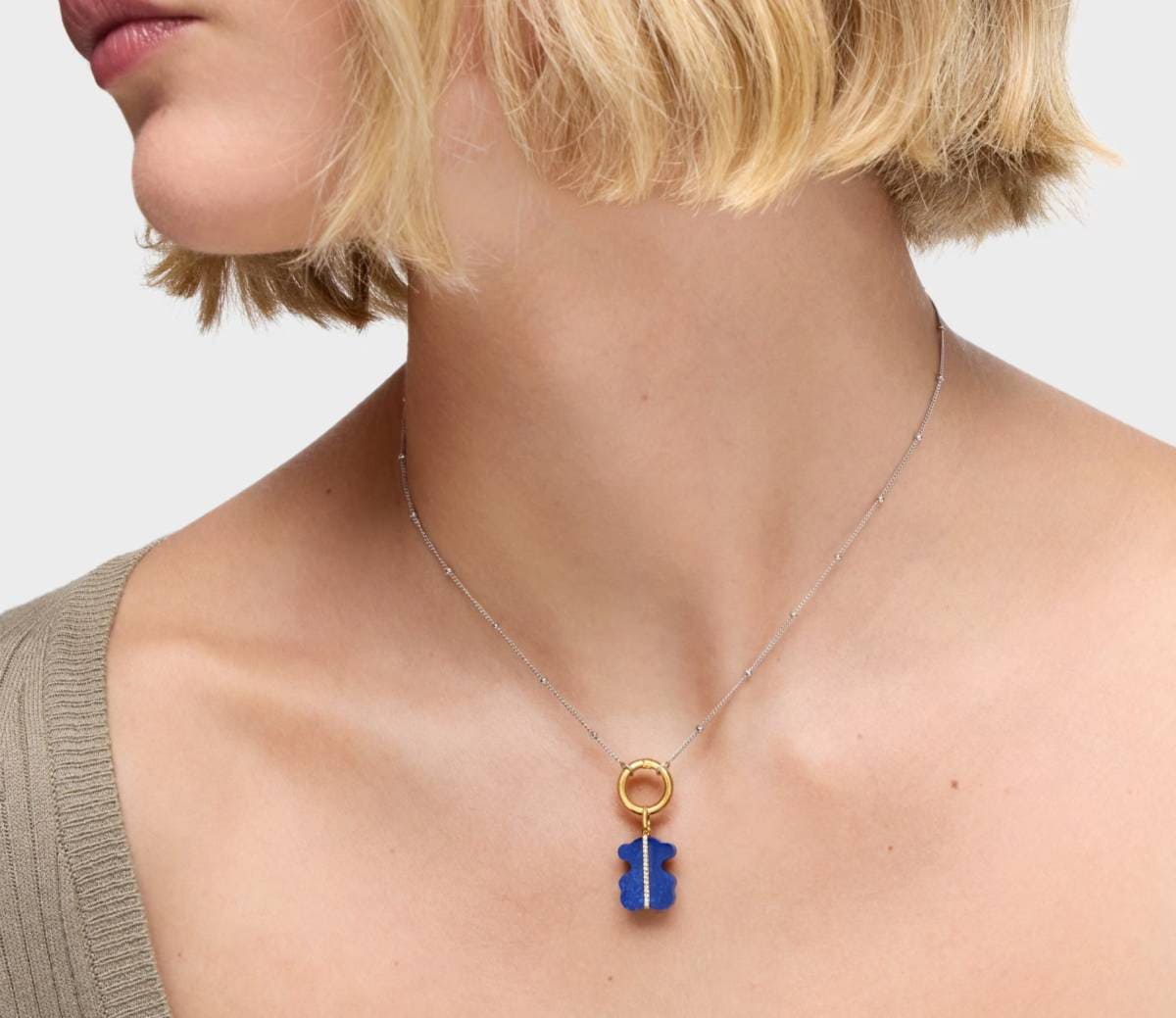 Colgante oso con diamantes, lapislázuli y oro 14 kt Sweet Dolls de TOUS