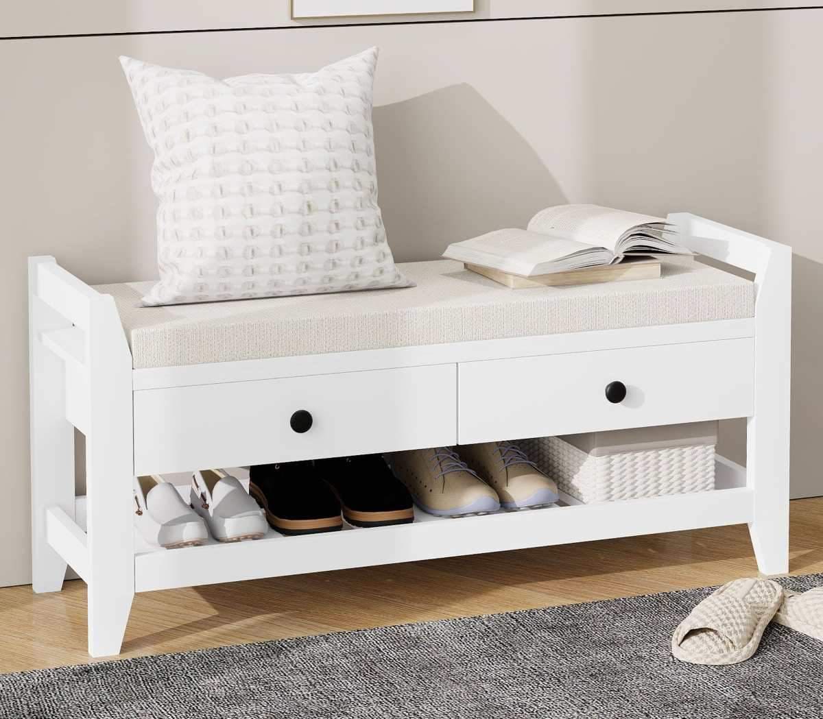 Banco zapatero moderno con asiento y 2 cajones en Leroy Merlin