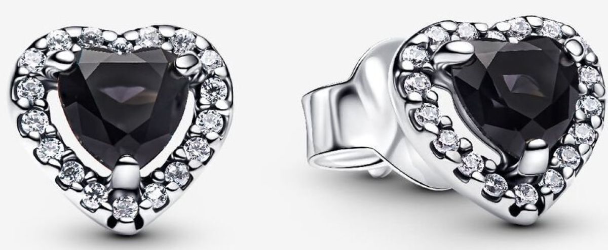 Pendientes de botón Corazón Elevado de Pandora