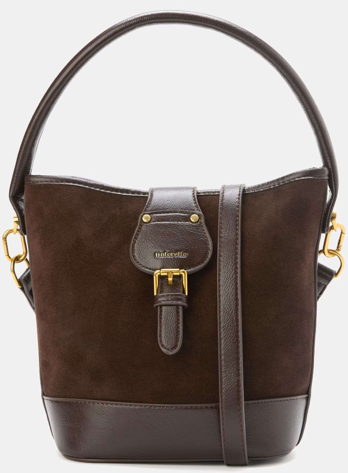 Bolso tipo bucket de piel con hebilla Tintoretto de El Corte Inglés