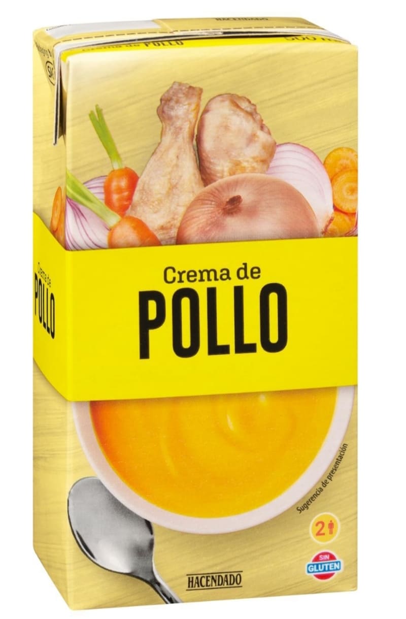 Crema de pollo Hacendado con verduras