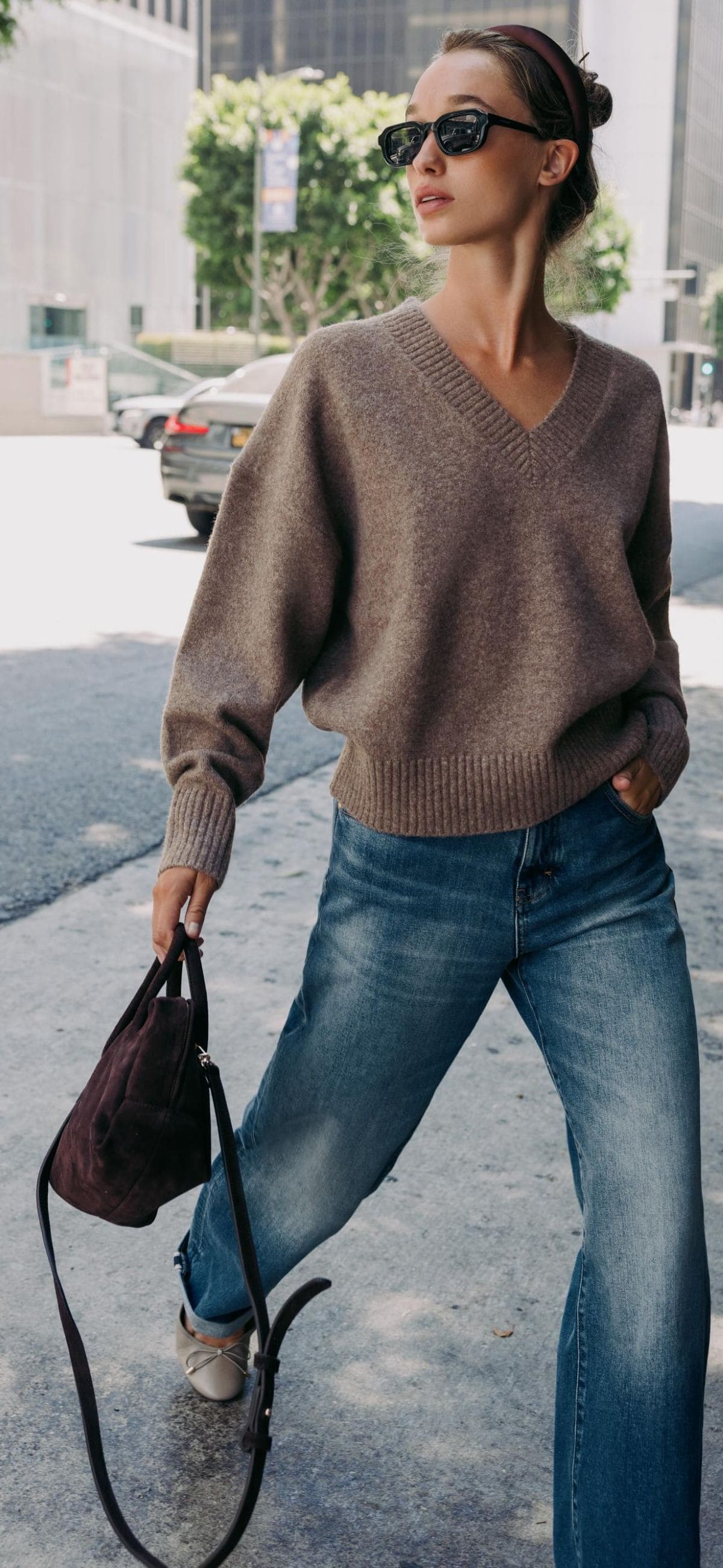 Jersey soft de punto con escote en pico de Zara