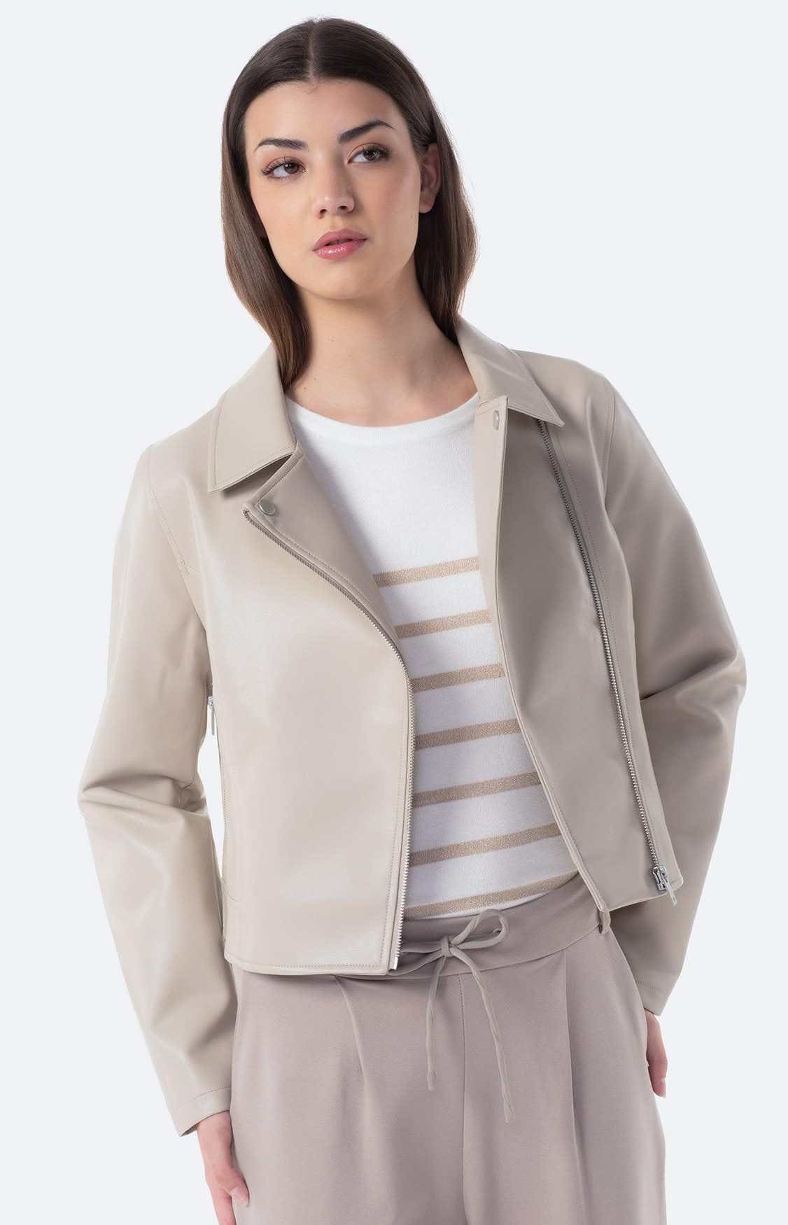 Cazadora de polipiel con cierre de cremallera de Mujer TEX de Carrefour