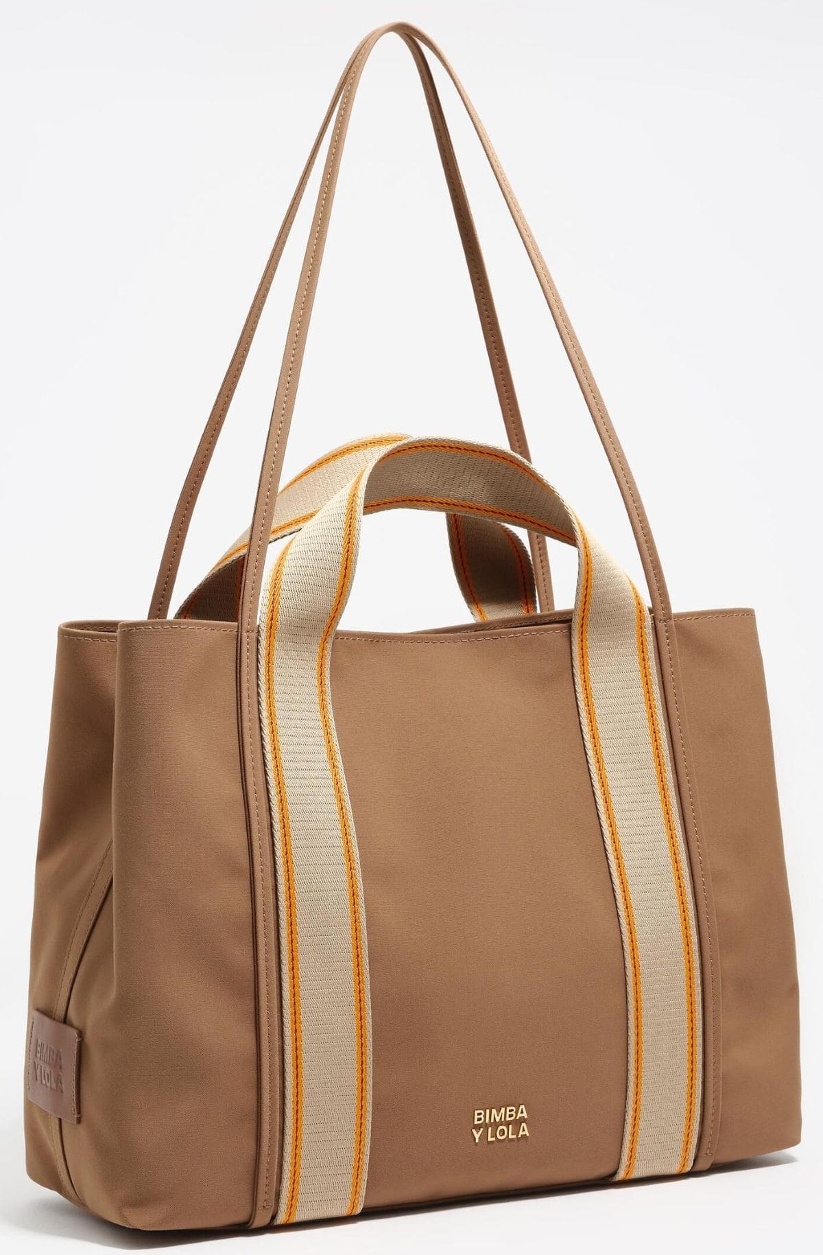 Bolso shopper Chihuahua grande nylon canela asas contraste de Bimba y Lola