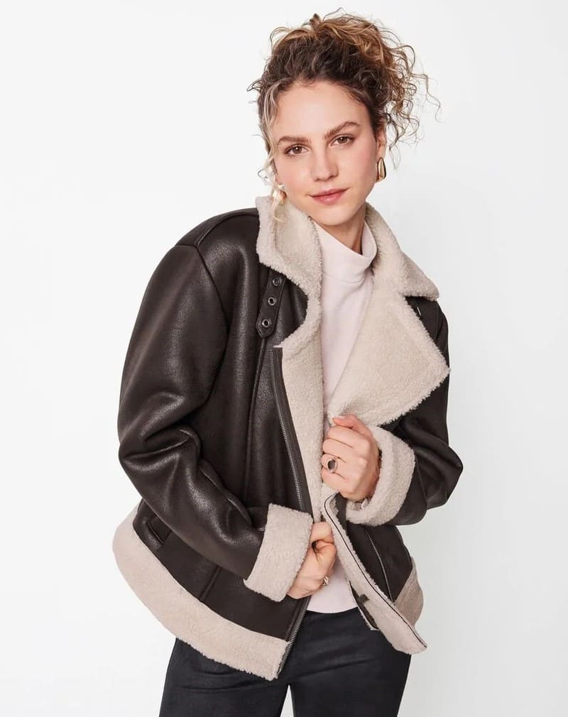 Cazadora imitación piel de cordero
