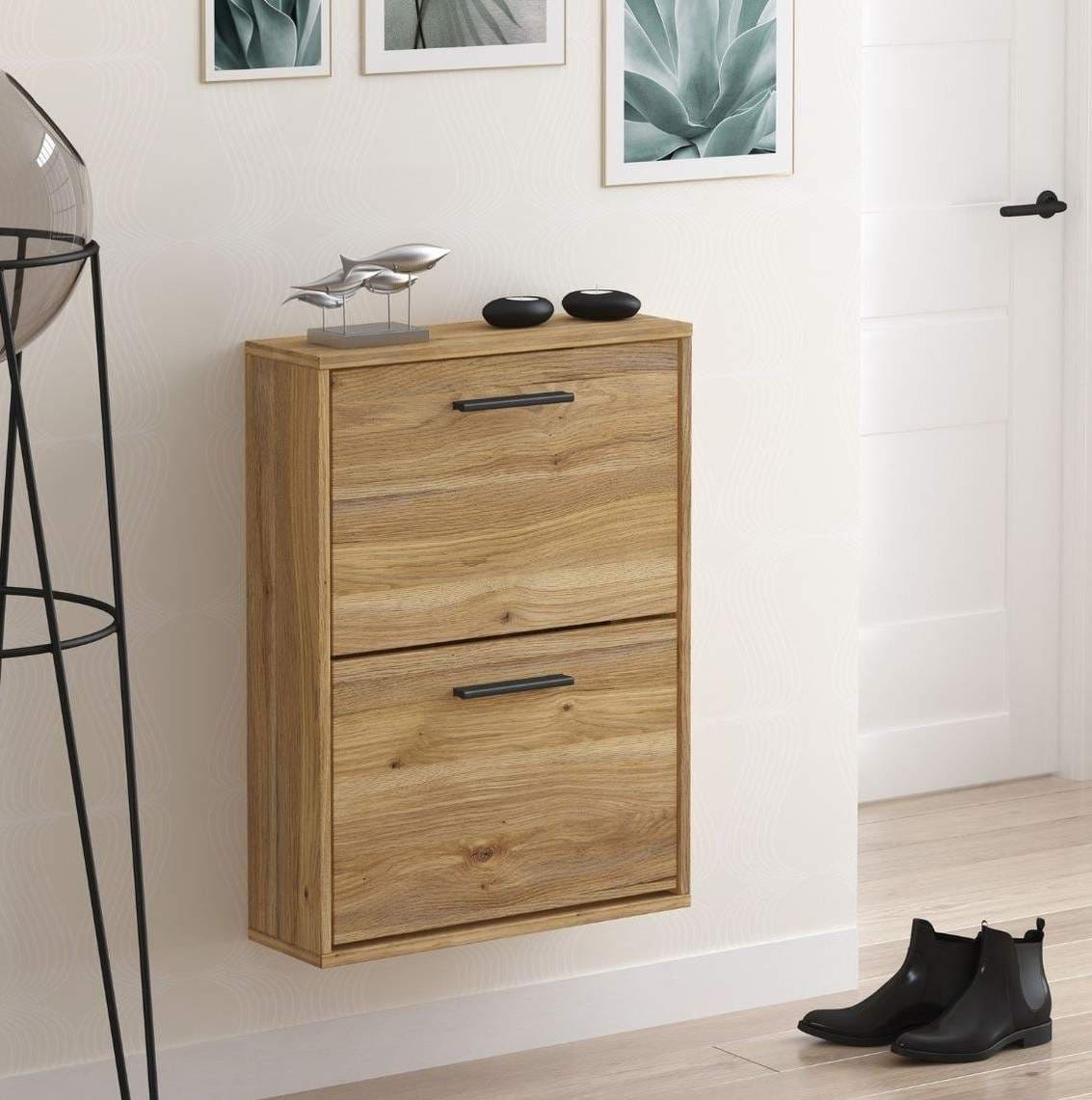 Zapatero New Aura 2 puertas abatibles natural de Leroy Merlin