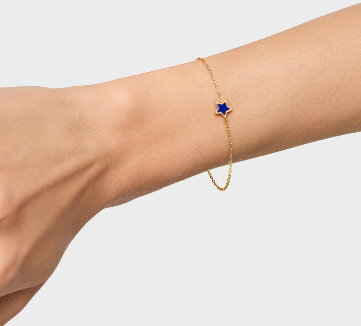 Pulsera cadena de oro 14 kt y lapislázuli XXS de Tous