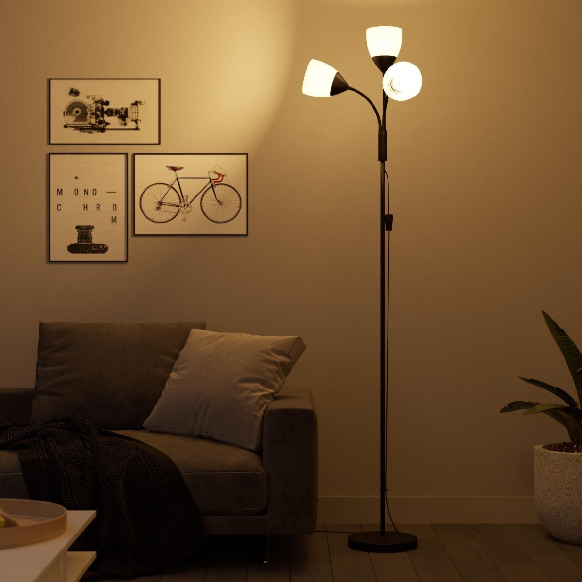 Lámpara de pie INSPIRE Dahlia de Leroy Merlin