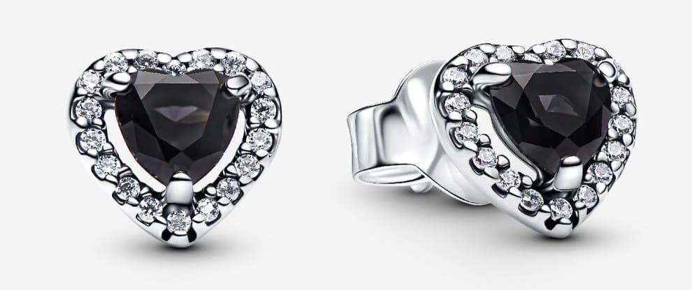 Pendientes de Botón Corazón Elevado de Pandora