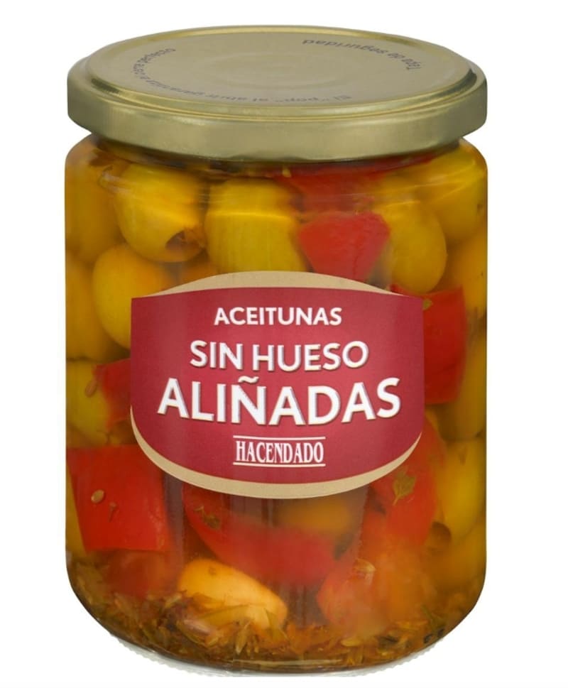 Aceitunas verdes sin hueso aliñadas Hacendado