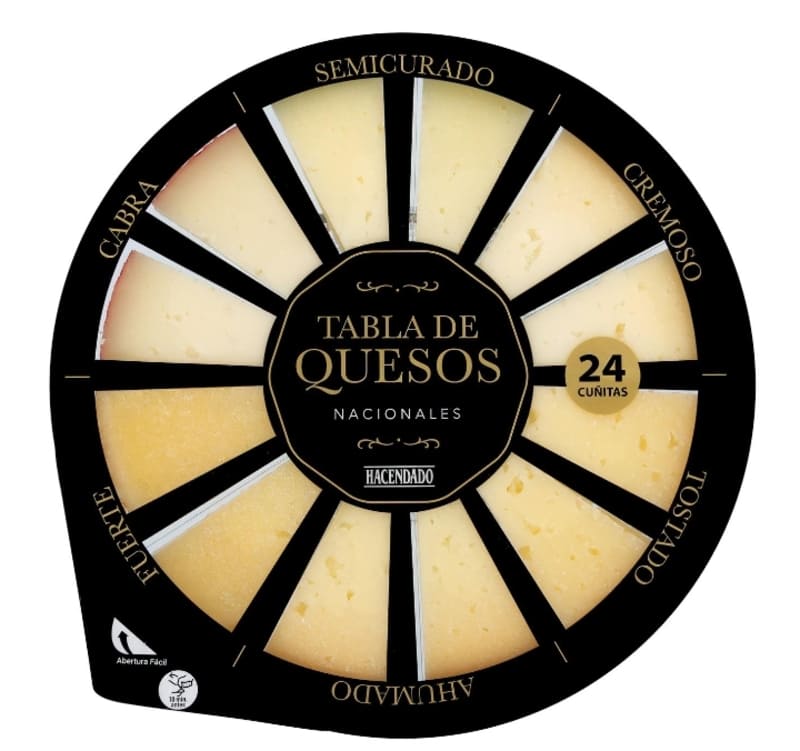 Tabla de quesos nacionales Hacendado