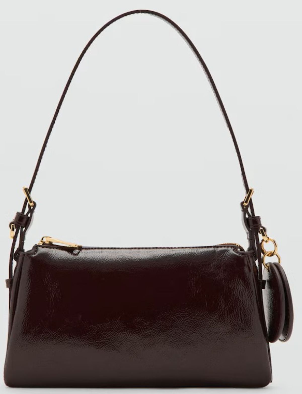 Bolso pequeño hombro acabado brillante de Mango