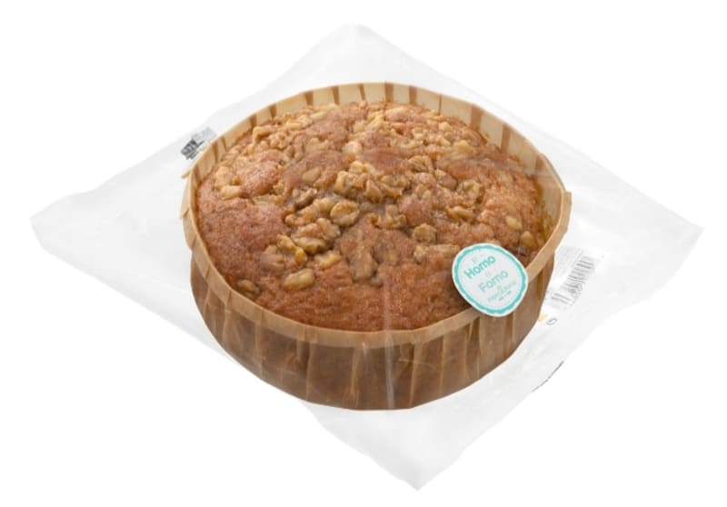 Bizcocho con azúcar moreno y nueces