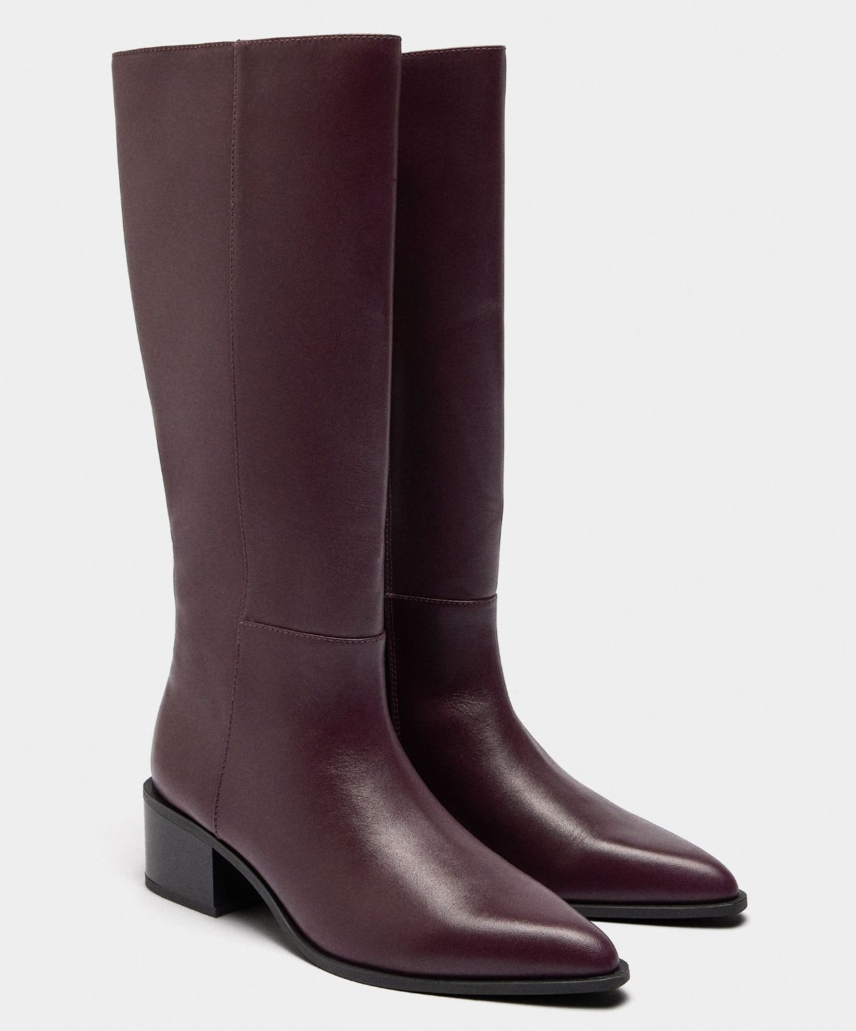 Botas de piel con tacón ancho de Parfois