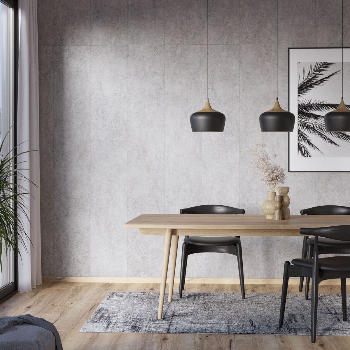 Revestimiento de pared decorativo efecto hormigón de PVC Artens