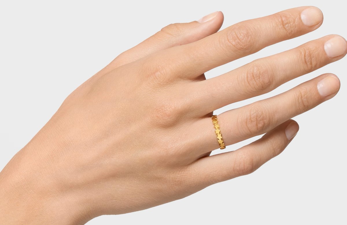 Anillo estrellas con baño de oro 18 kt sobre plata TOUS Motivos