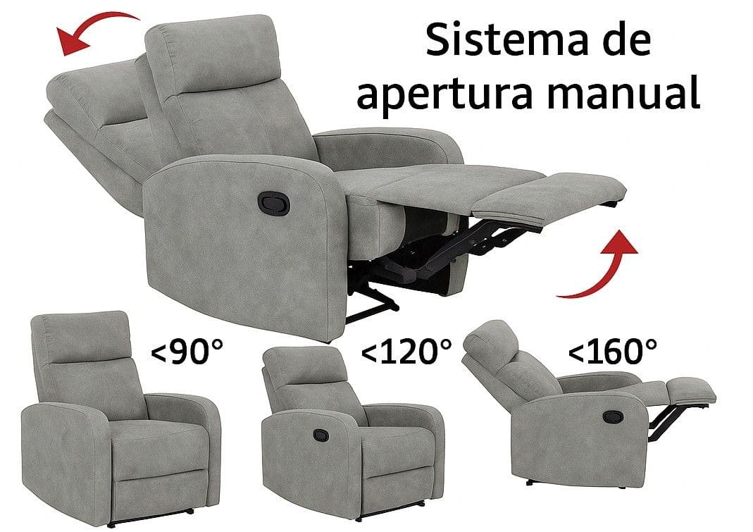 MOMMAHOME Sillón Relax Reclinable Manual TAVIRA en Leroy Merlin