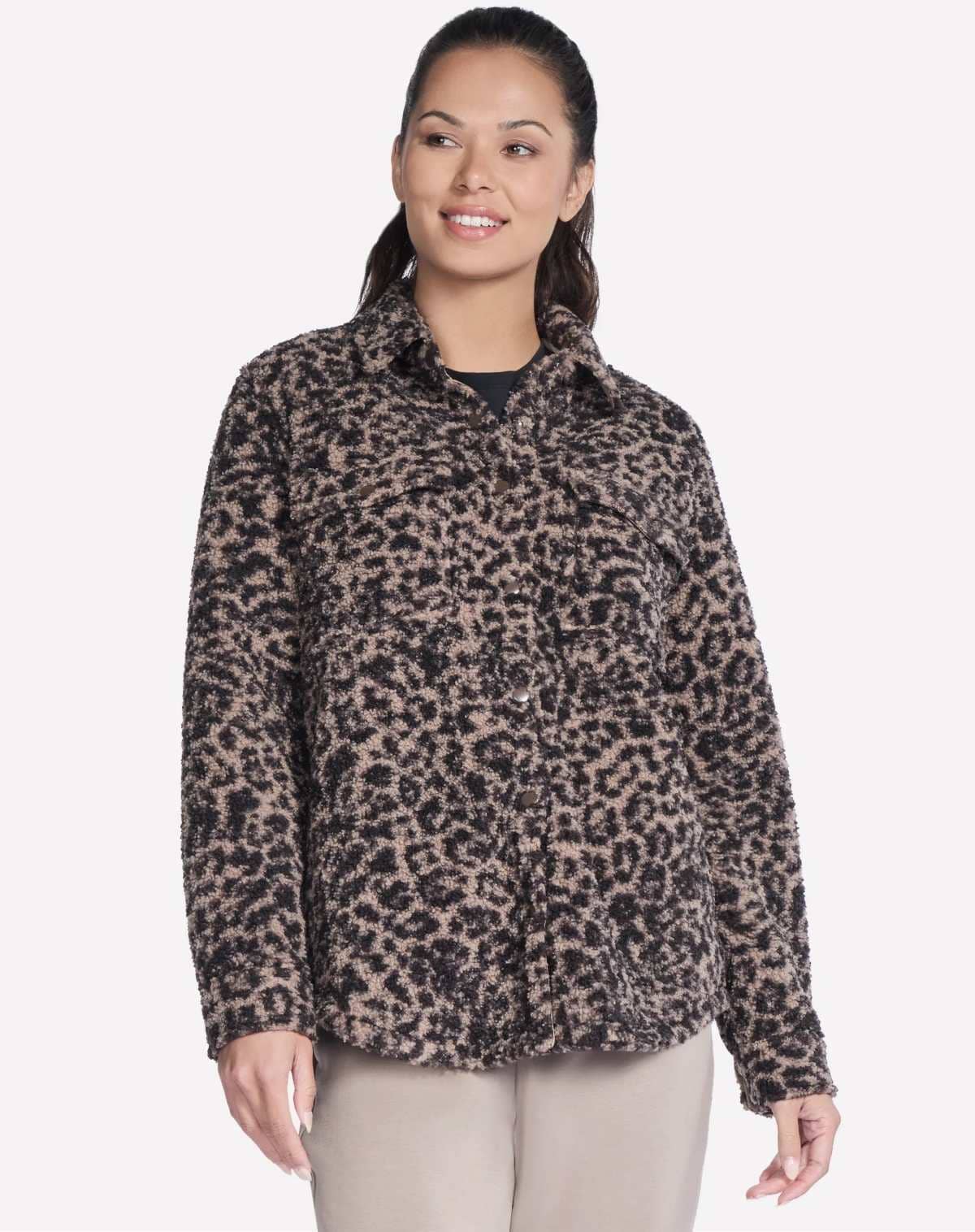On-the-GO Cheetah Sherpa Jacket de Skechers