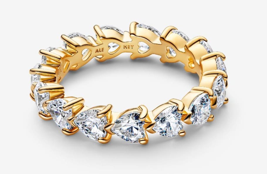 Anillo Corazones Transparentes de Pandora