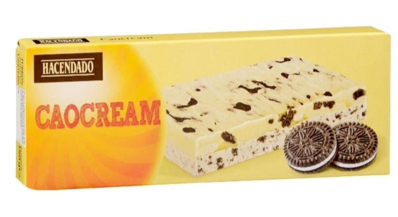 Turrón de chocolate blanco con galleta Caocream Hacendado
