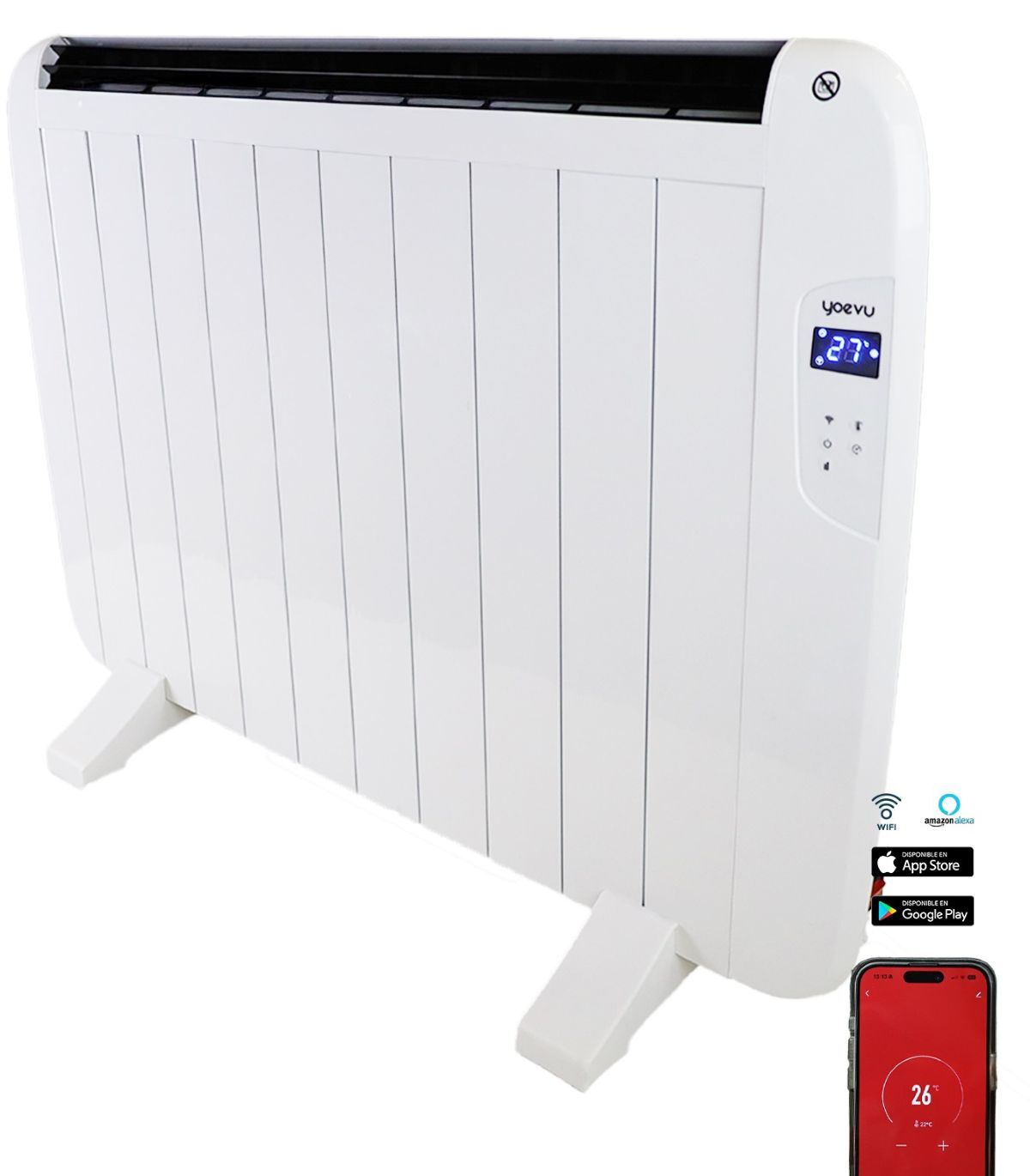 Emisor térmico de aluminio 1.500 W YOEVU de Leroy Merlin