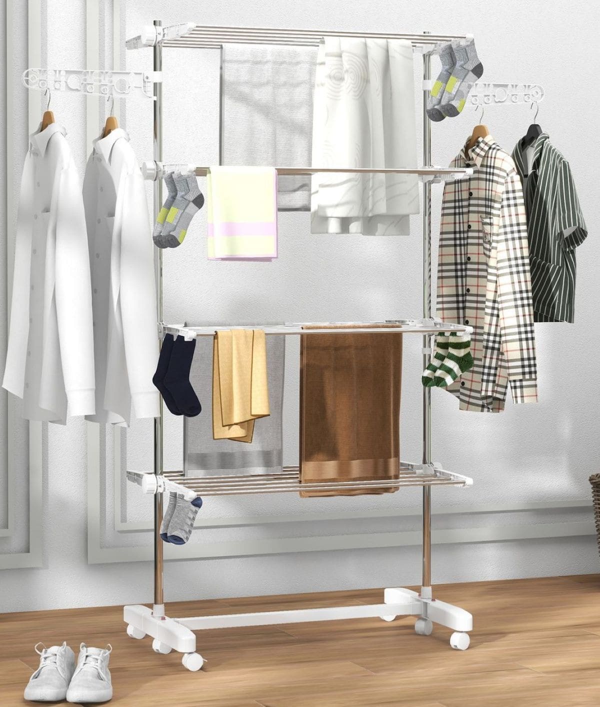 Tendedero plegable de ABS y acero inoxidable Homcom de Carrefour