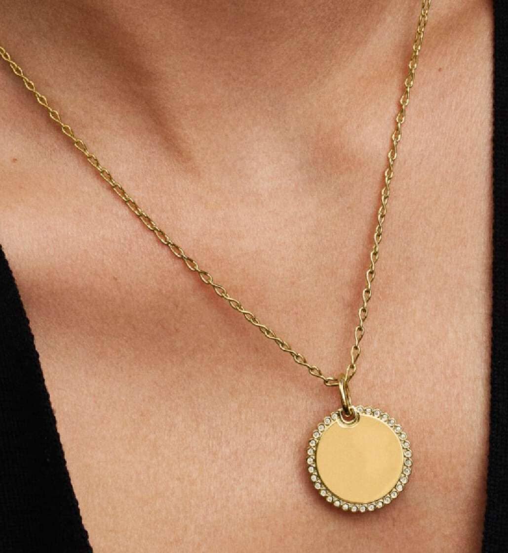 Colgante Etiqueta Redonda Brillante Grabable de Pandora