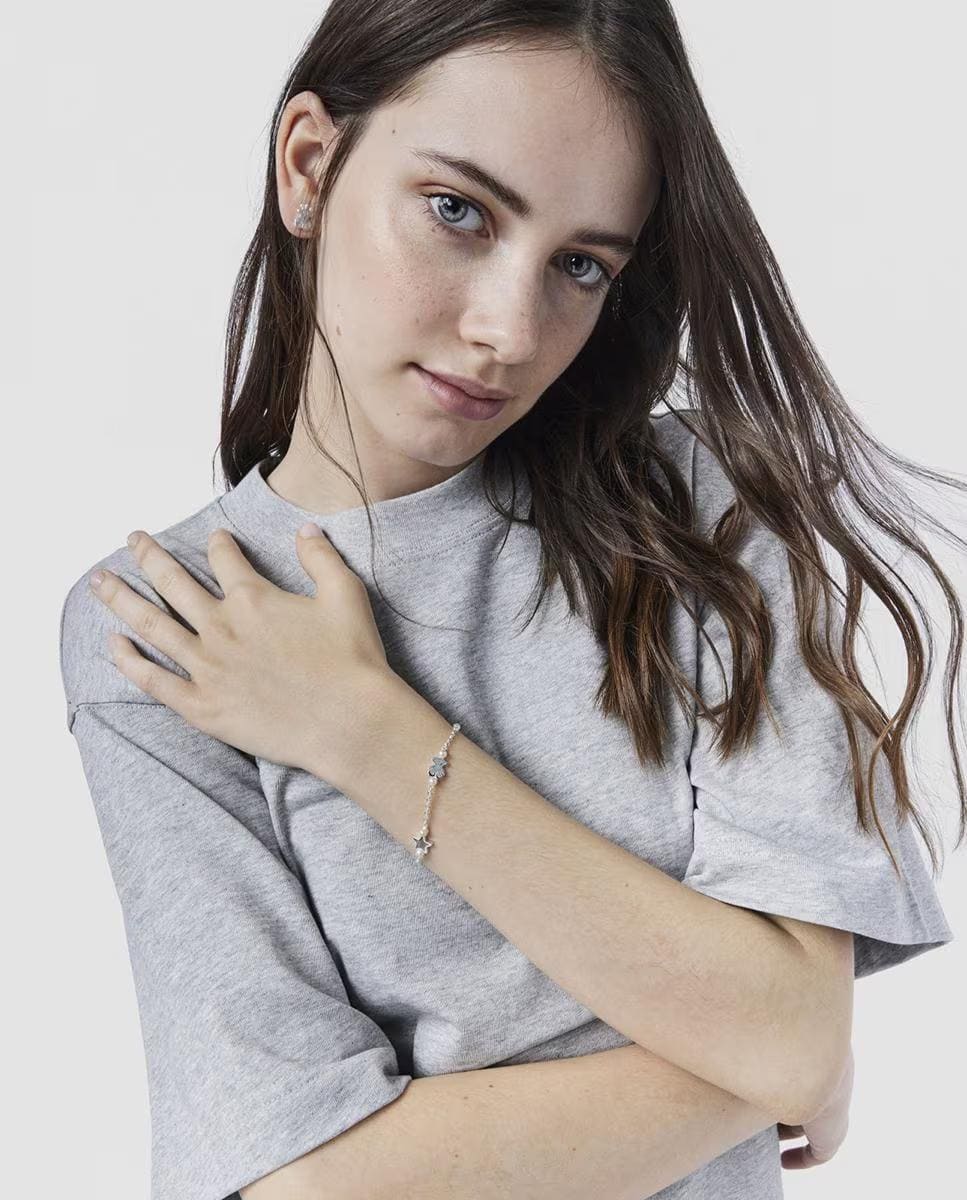 Pulsera Real Sisy de plata con tres motivos y perlas, Tous