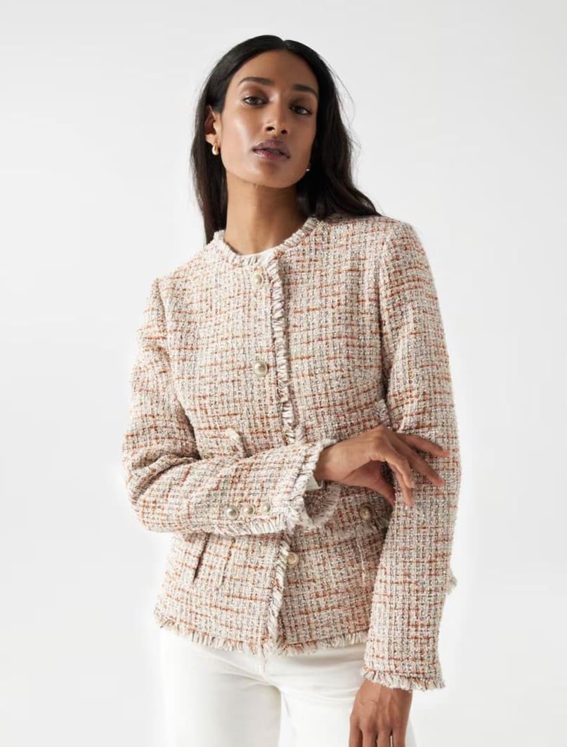Chaqueta en tweed con botones, Salsa Jeans