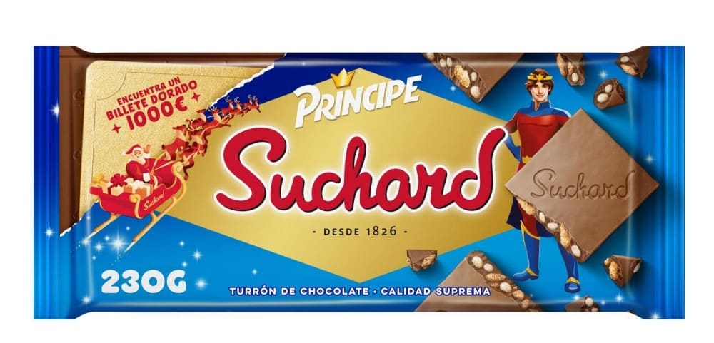 Turrón de chocolate crujiente Suchard Príncipe en Carrefour
