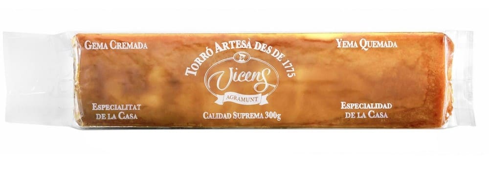 Turrón de yema quemada Torrons Vicens sin gluten en Carrefour