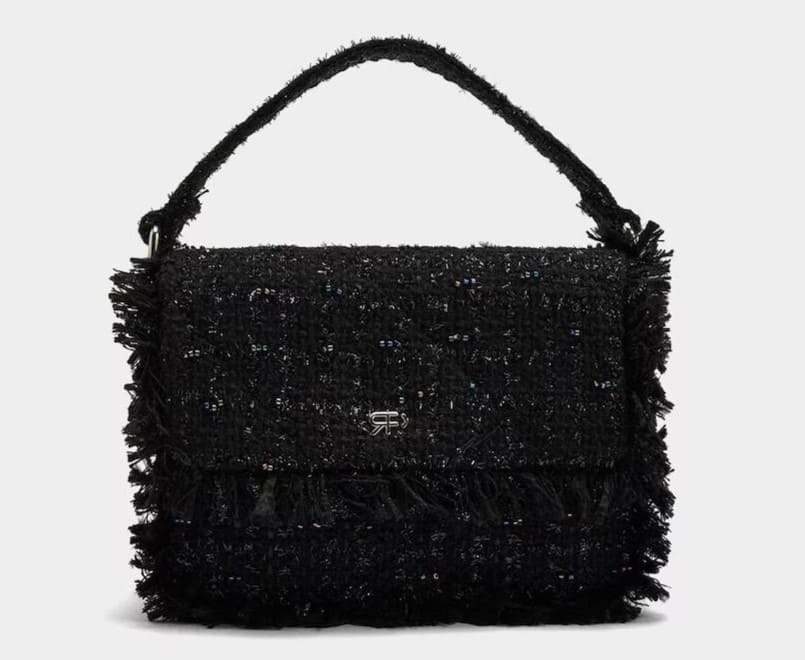 Bolso de fiesta convertible a bandolera efecto tweed con cierre imantado, Parfois