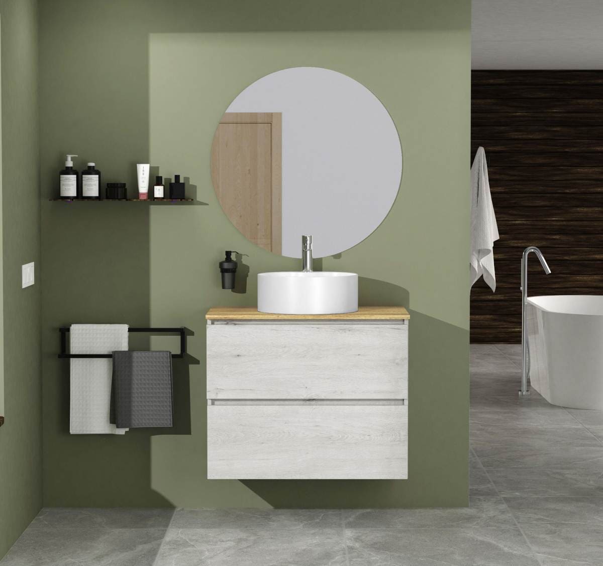 Mueble de baño con lavabo Clara gris 80x46 cm en Leroy Merlin