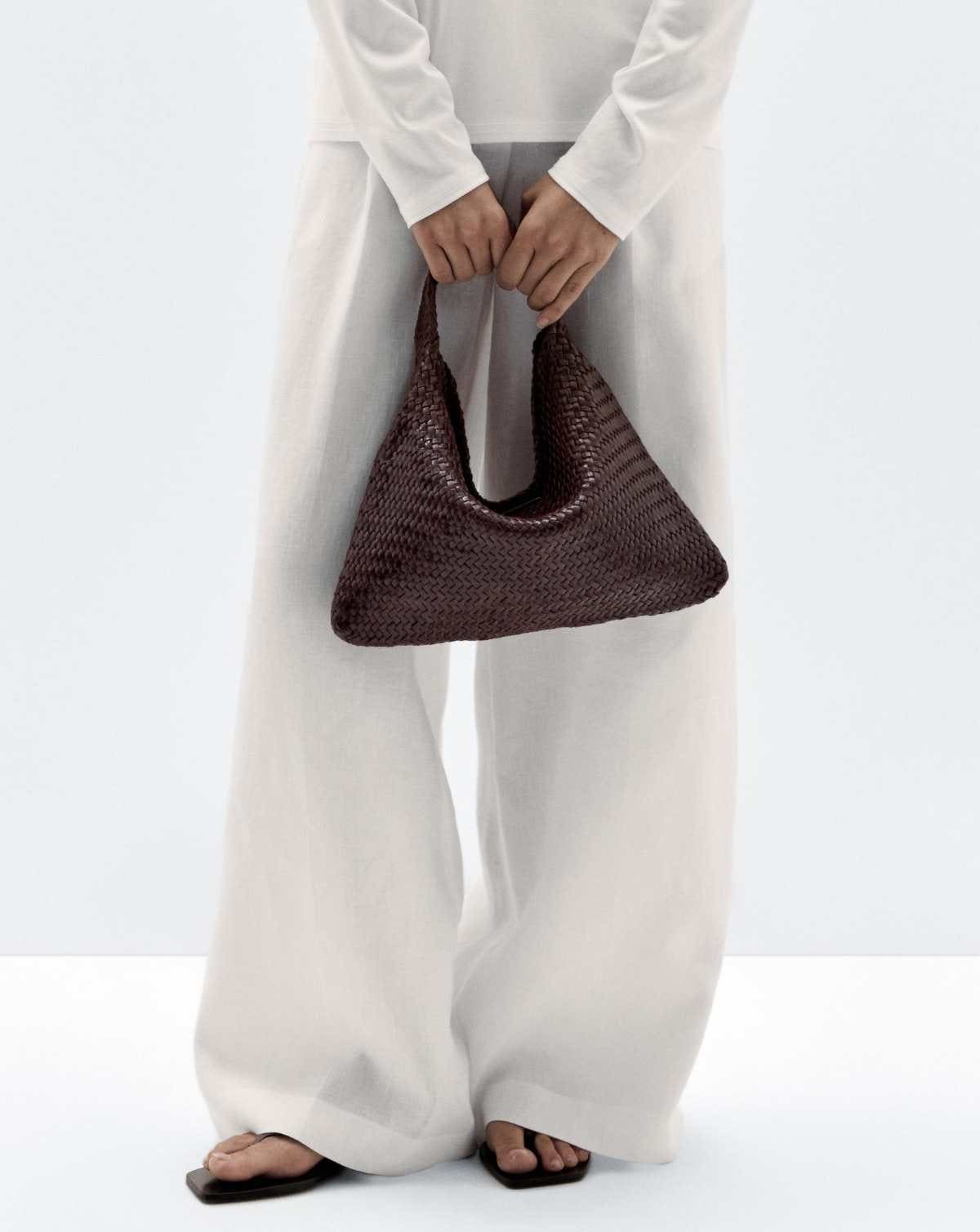 Bolso shopper trenzado piel napa de Massimo Dutti