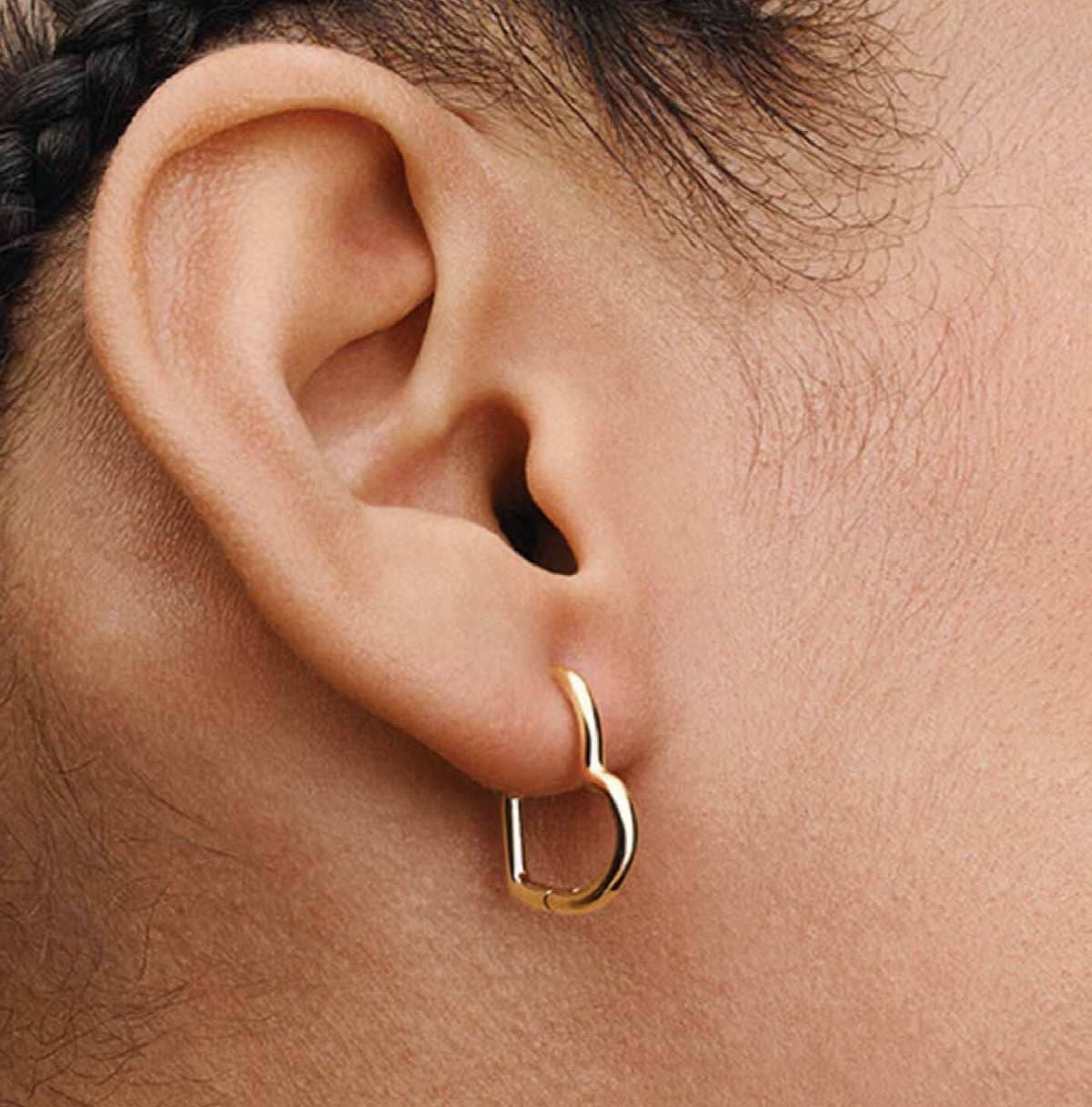 Pendientes de Aro Corazón Asimétrico de Pandora