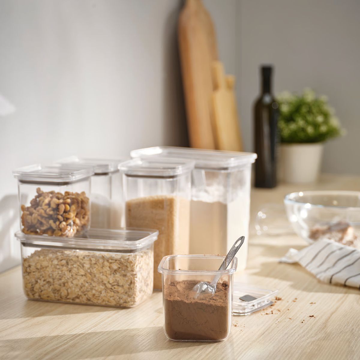 Juego de 6 botes transparentes con tapa de la serie KORALLVIPPA de Ikea