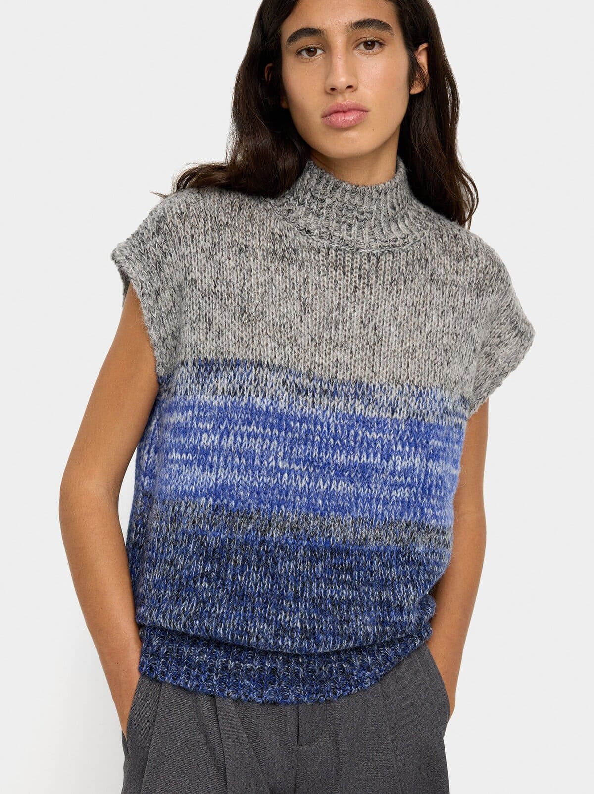 Chaleco de punto degradado