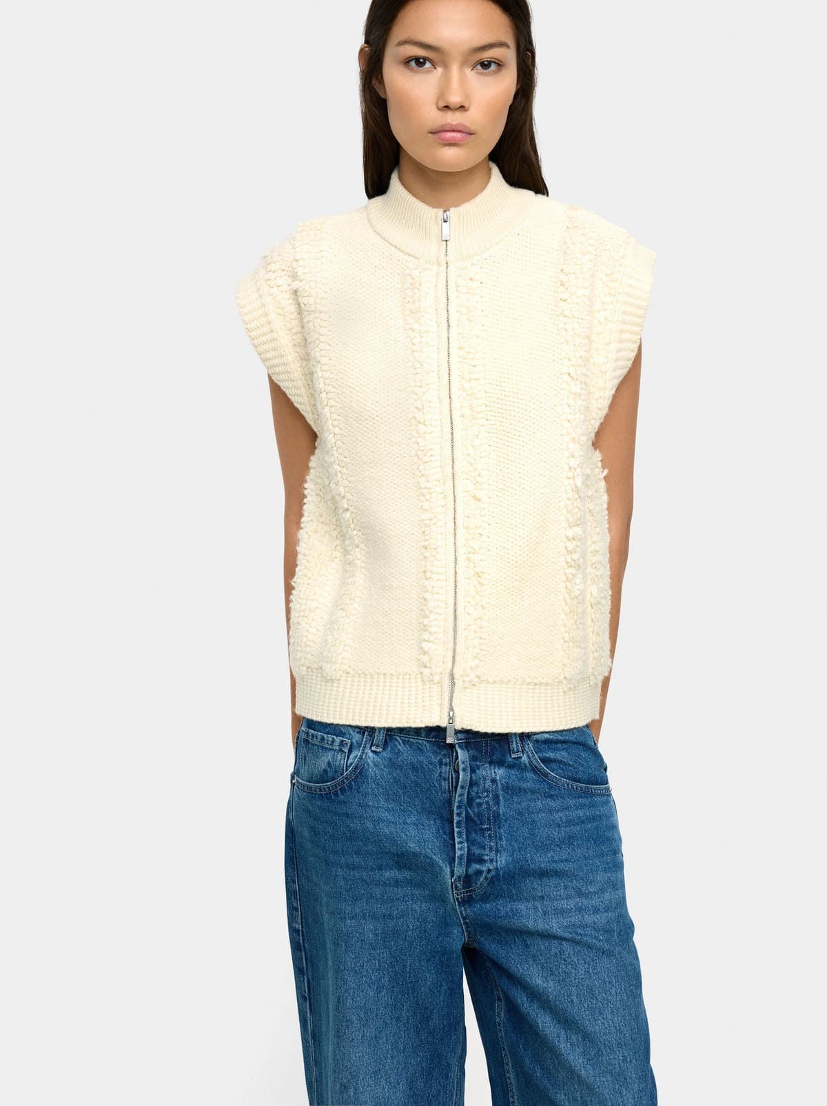 Chaleco de punto con cremallera