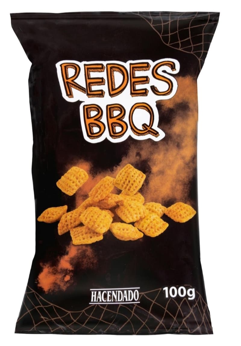 Snack de maíz Redes sabor barbacoa Hacendado
