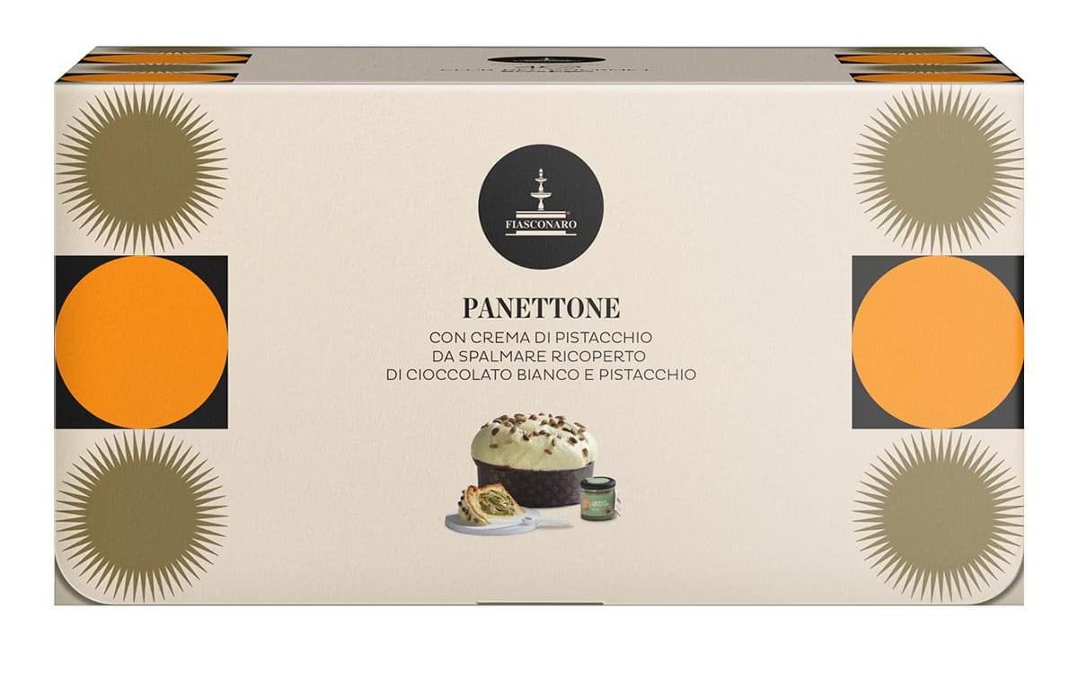 Panettone de pistacho con crema de pistacho para untar, Fiasconaro