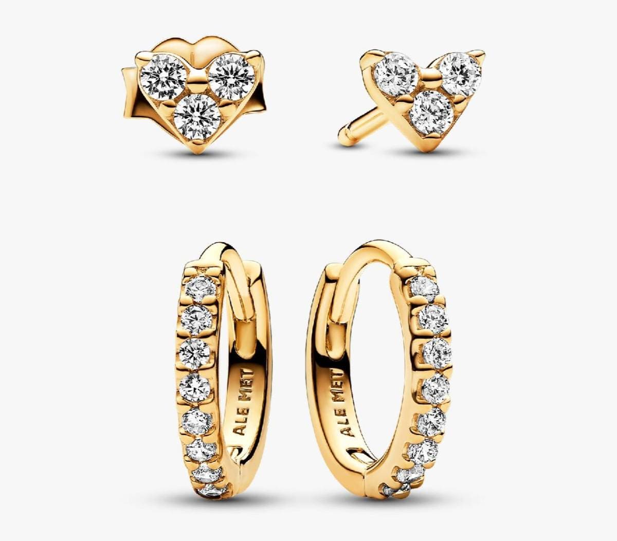 Conjunto de Regalo Pendientes Corazón y Aros de Pandora