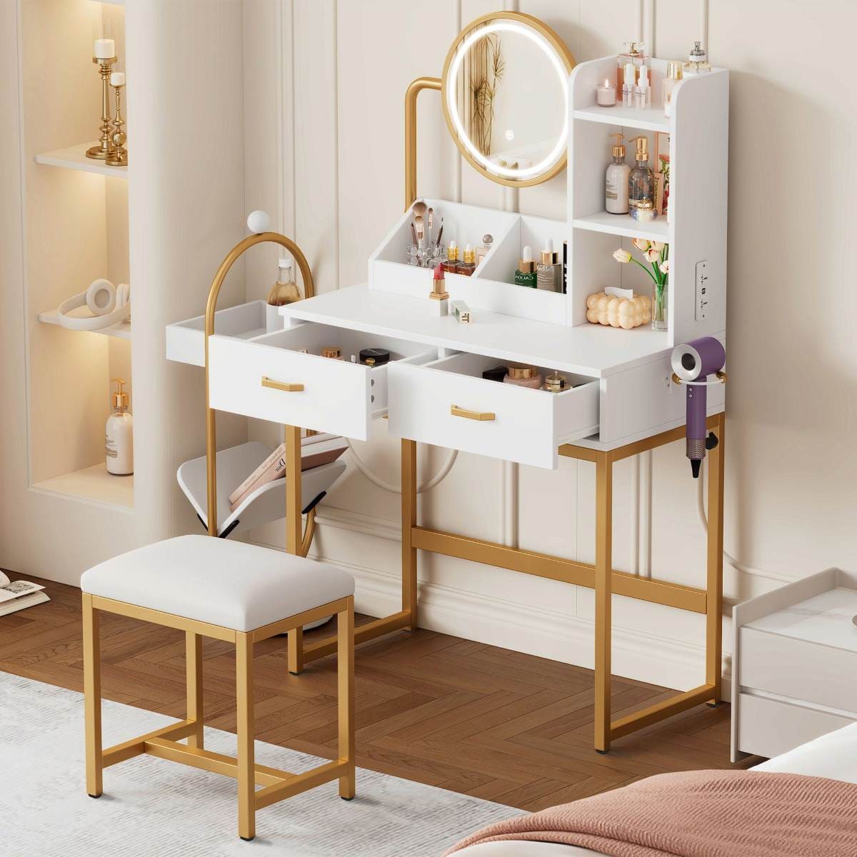 Tocador con espejo y taburete en Leroy Merlin