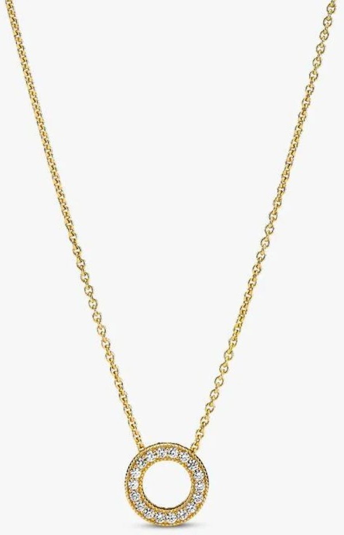Collar círculo en pavé logotipo de Pandora