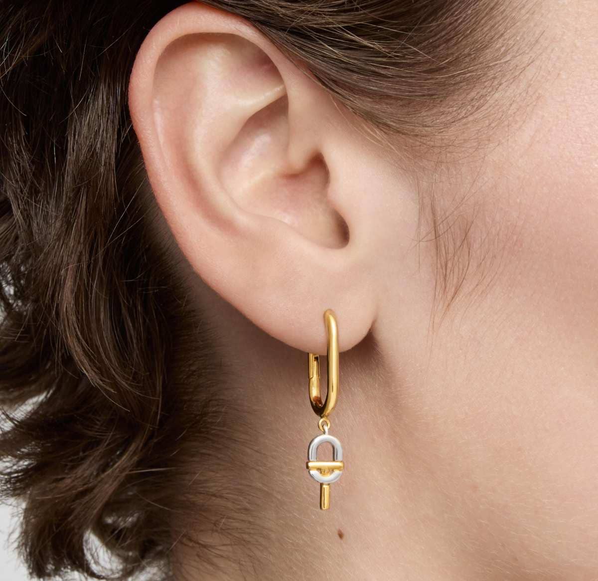 Pendientes de aro cortos bicolor TOUS MANIFESTO